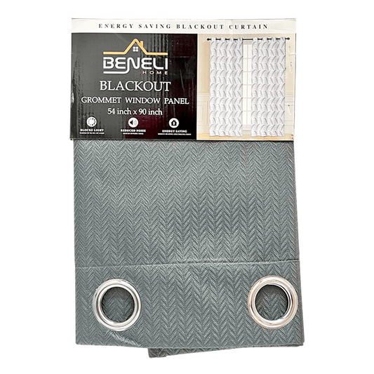 Cortina Blackout Grey con Aros / Beneli Home / 54"x90" - Beneli Home - Titan.com.pa - 7453129426429