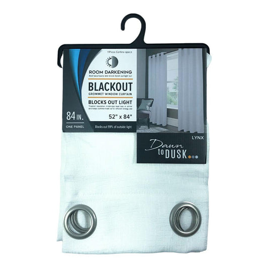Cortina Blackout Lynx Con Aros 52" x 84" - Blanco