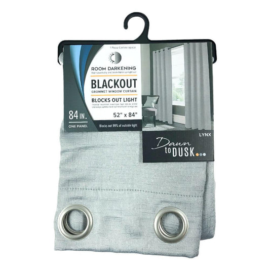 Cortina Blackout Lynx Con Aros 52" x 84" - Gris Claro