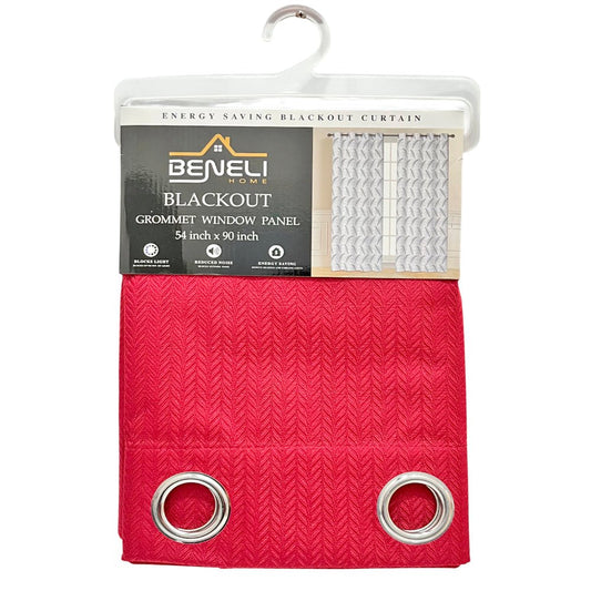 Cortina Blackout Rojo Vino con Aros / Beneli Home / 54"x90" - Beneli Home - Titan.com.pa - 7453129426443
