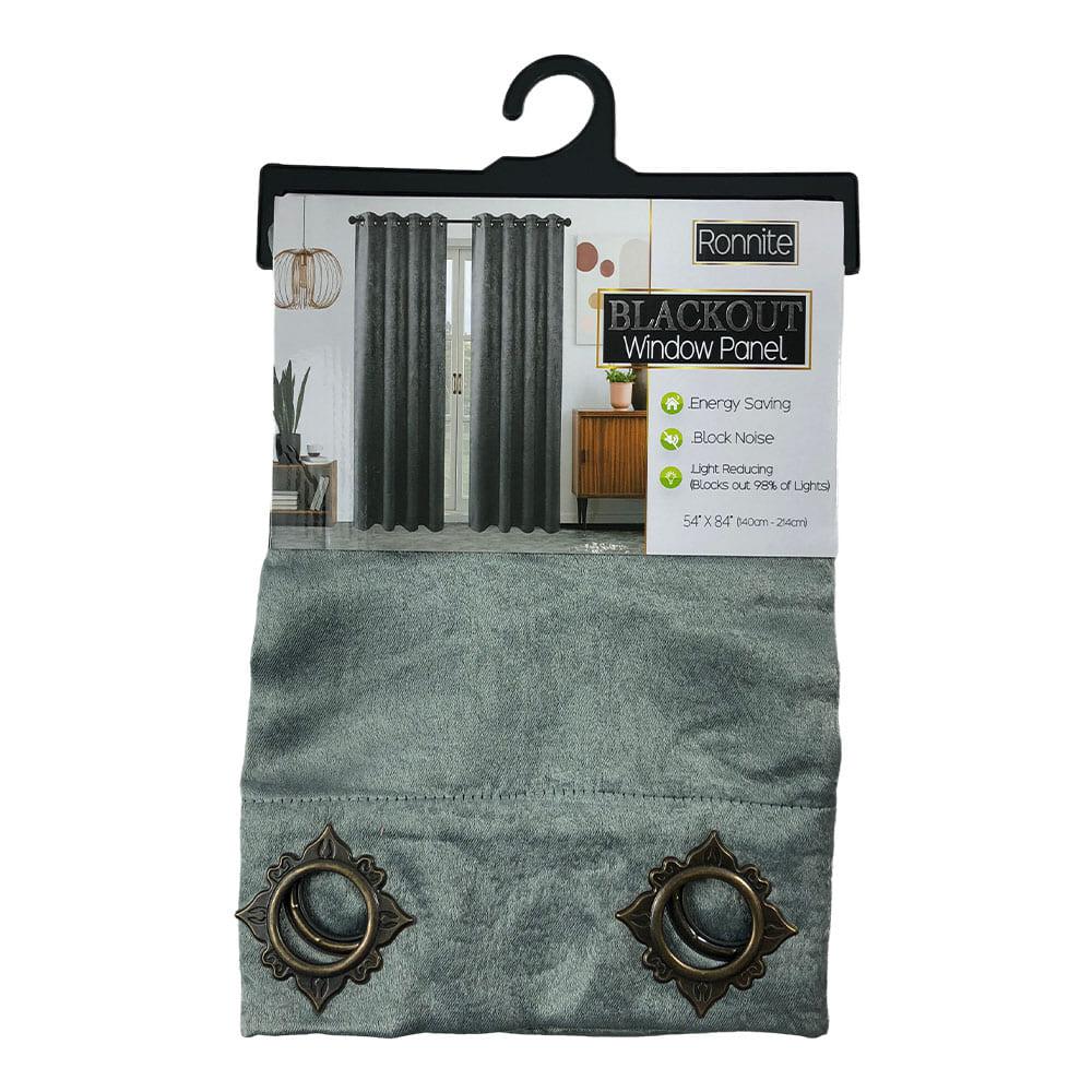 Cortina Blackout Ronnite Con Aros de 54" x 84" - Gris Oscuro
