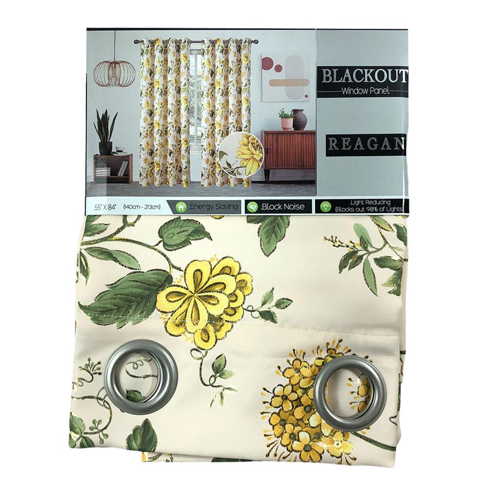 Cortina Blackout Sally Textile Reagan Con Aros 55" x 84" - Amarillo