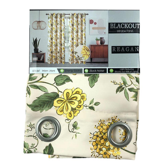 Cortina Blackout Sally Textile Reagan Con Aros 55" x 84" - Amarillo