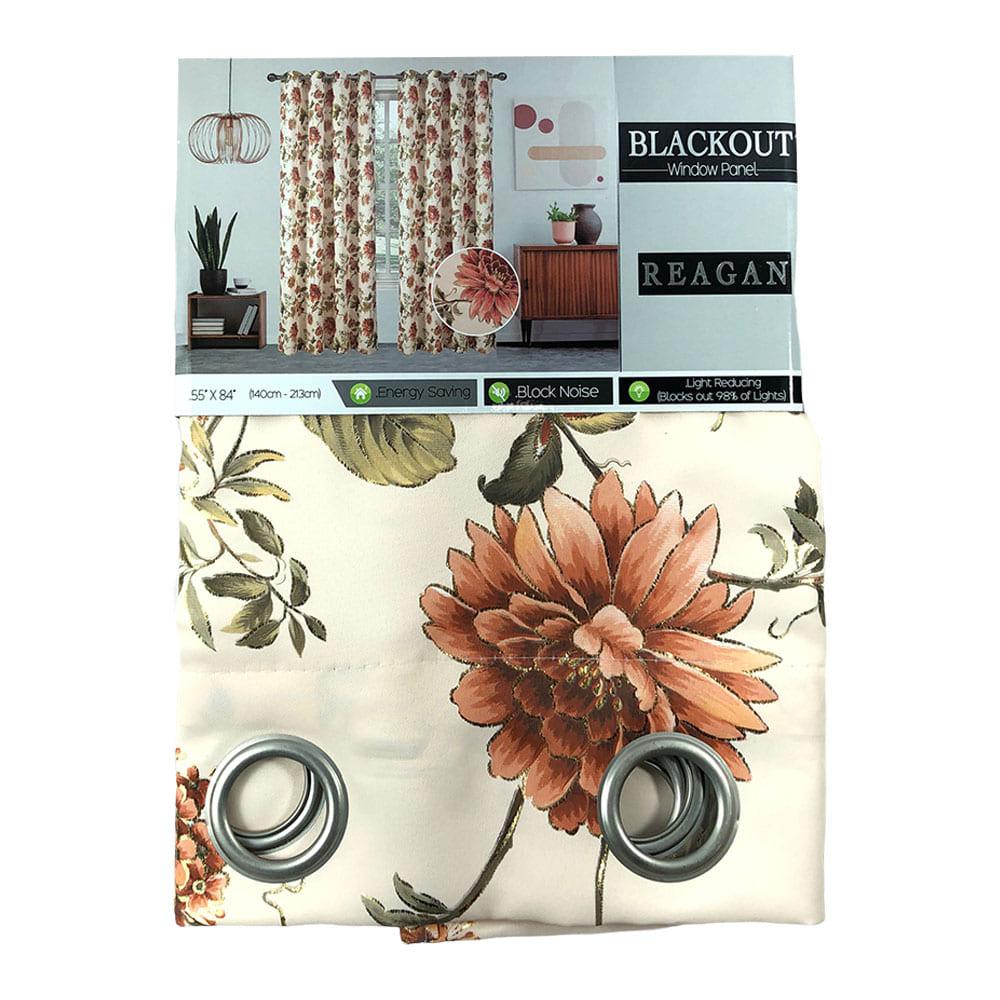 Cortina Blackout Sally Textile Reagan Con Aros 55" x 84" - Naranja
