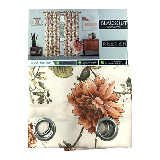 Cortina Blackout Sally Textile Reagan Con Aros 55" x 84" - Naranja