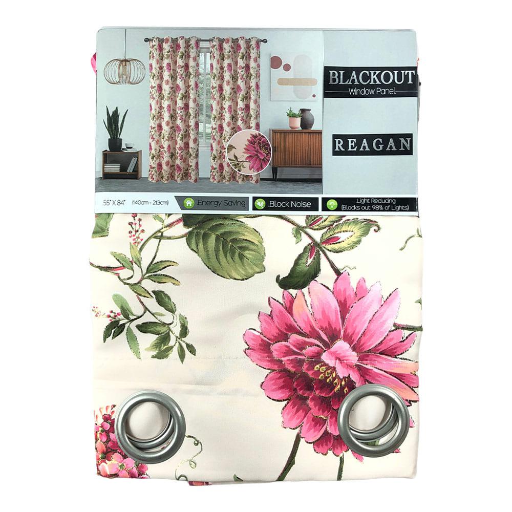Cortina Blackout Sally Textile Reagan Con Aros 55" x 84" - Rosa