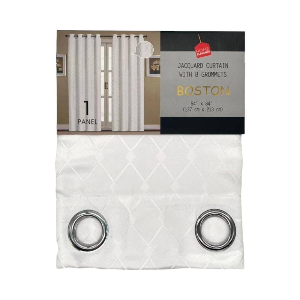 Cortina Boston Home Elegance 54 X 84 Con Aros - Blanco