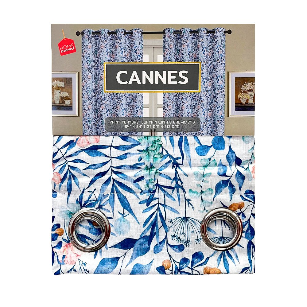 Cortina Cannes Home Elegance / Azul con Aros – 54" x 84" - Home Elegance - Titan.com.pa - 2100000950058
