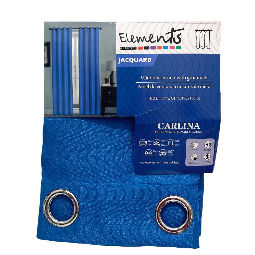 Cortina Carlina Elements - Jacquard Azul - 54 x 84" - Elements - Titan.com.pa - 2100000618040