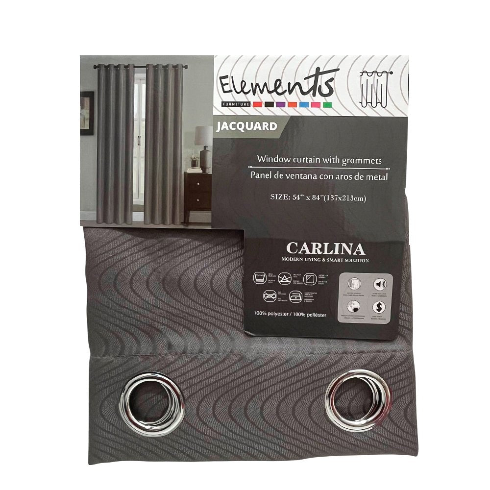Cortina Carlina Elements - Jacquard Charcoal - 54 x 84" - Elements - Titan.com.pa - 2100000250271