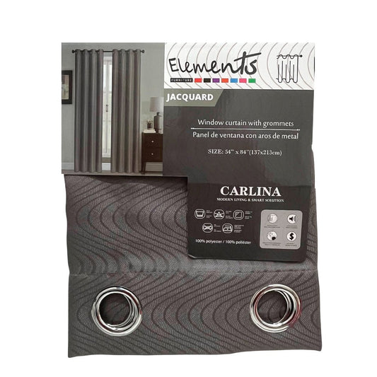Cortina Carlina Elements - Jacquard Charcoal - 54 x 84" - Elements - Titan.com.pa - 2100000250271