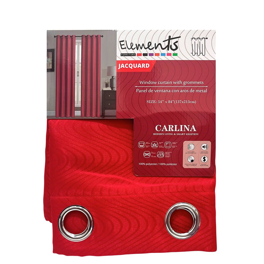 Cortina Carlina Elements - Jacquard Rojo - 54 x 84" - Elements - Titan.com.pa - 2100000466313