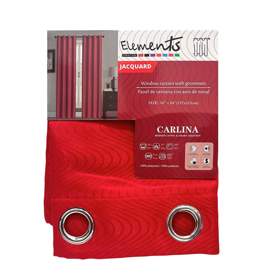 Cortina Carlina Elements - Jacquard Rojo - 54 x 84" - Elements - Titan.com.pa - 2100000466313