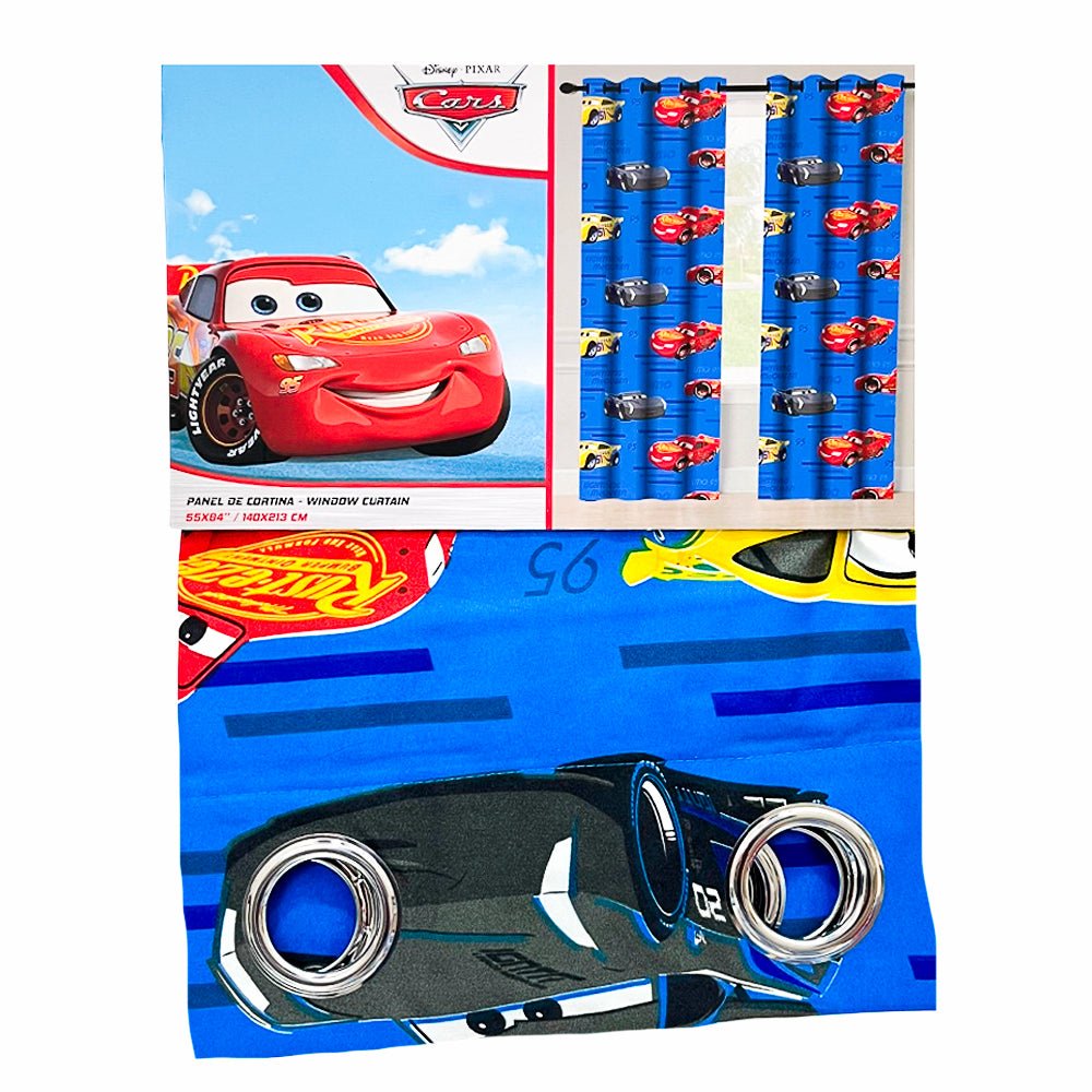 Cortina Cars 55” X 84” C/Aros Infantil - Cars - Titan.com.pa - 7453130020951