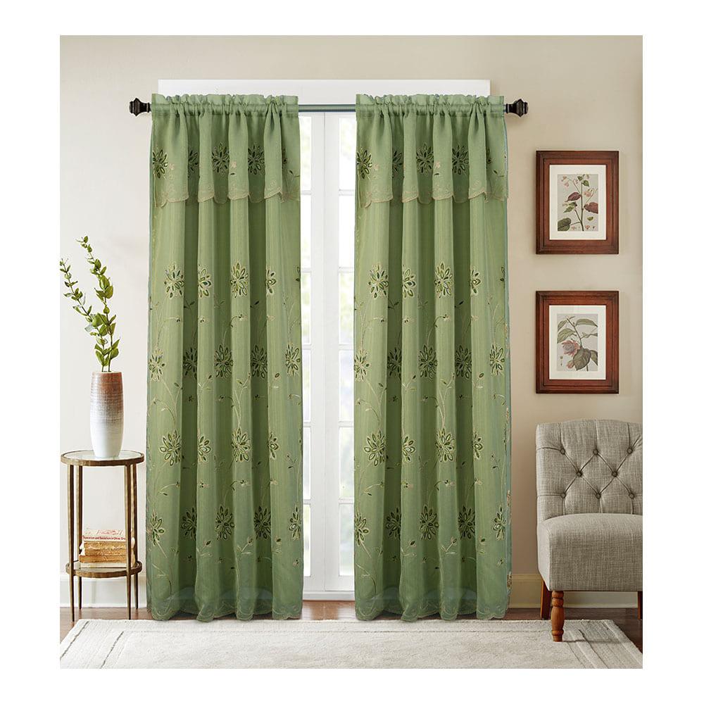 Cortina Carter Bordada Rt Designer de 54'' x 90'' - Lima Claro
