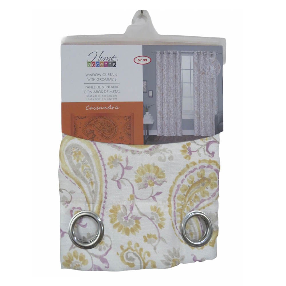 Cortina Casandra Home Elegance 55" x 84" - Naranja Claro