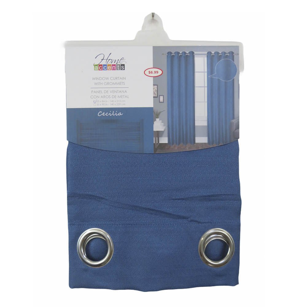 Cortina Cecilia Home Elegance 55" x 84" - Azul Marino