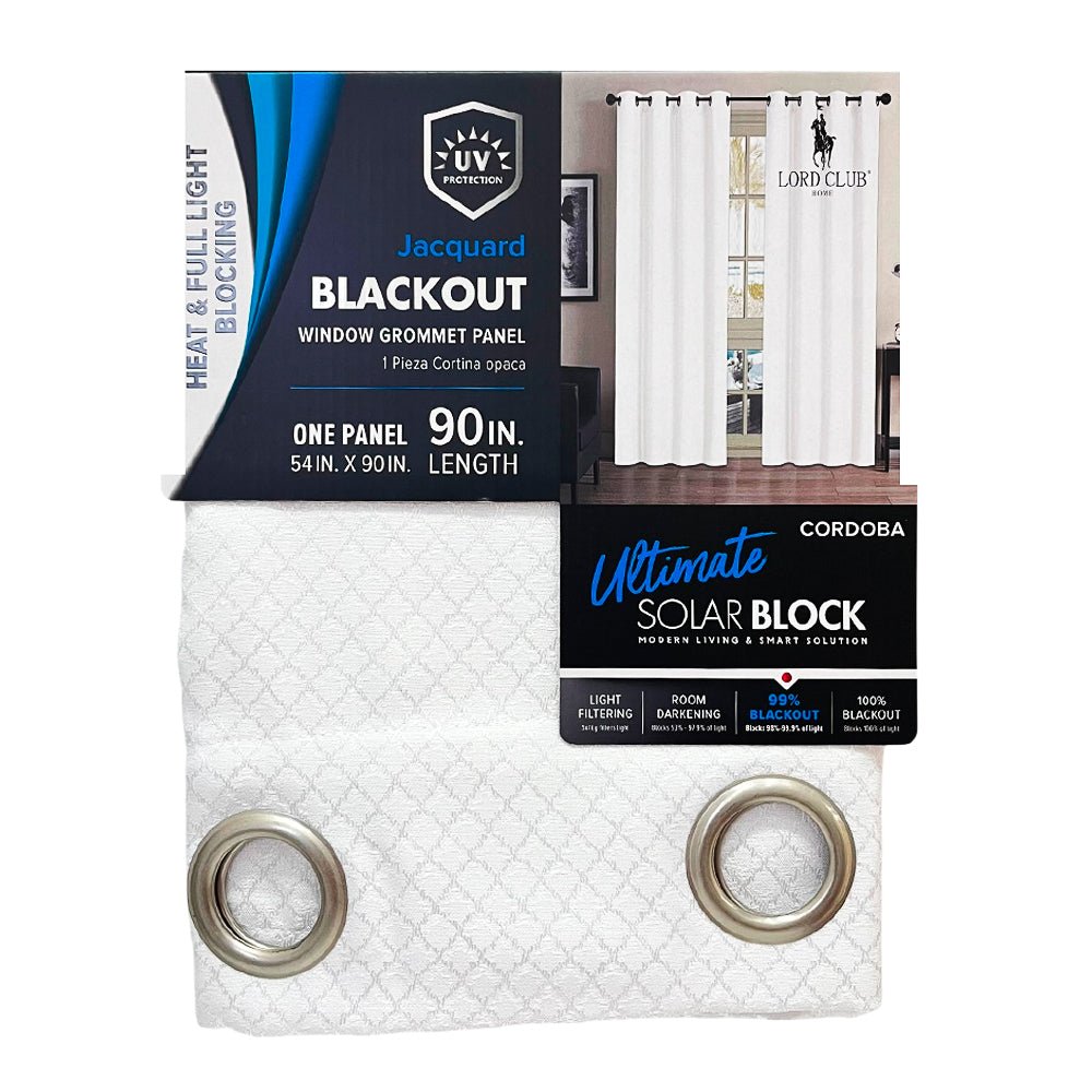 Cortina Córdoba Lord Club / Blackout / Blanca con Aros – 54" x 90" - Lord Club - Titan.com.pa - 2100000295296