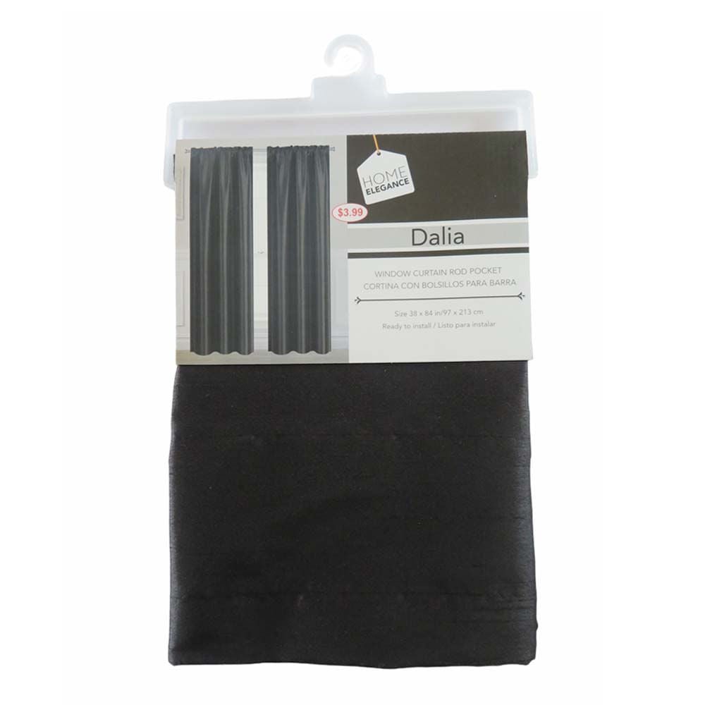 Cortina Dalia Home Elegance 38" x 84" Sin Argolla - Negro
