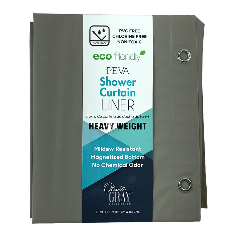 Cortina de Baño Rt Design Olivia Gray Collection Plástico de 70" x 72" - Verde Oliva