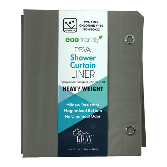 Cortina de Baño Rt Design Olivia Gray Collection Plástico de 70" x 72" - Verde Oliva