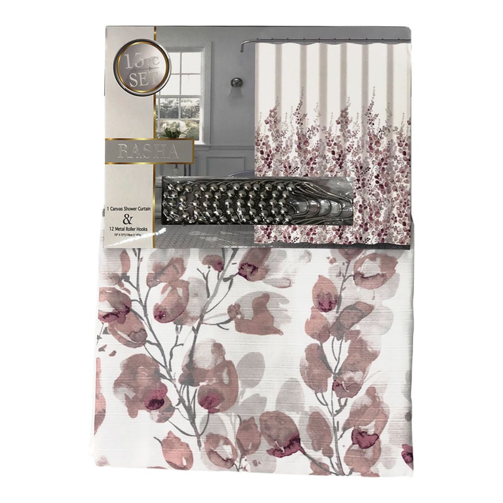 Cortina de Baño Sally Textile Rasha 13 Piezas 70"x 72"