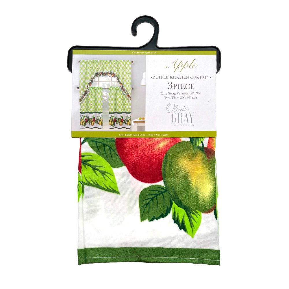 Cortina de Cocina 3 Piezas Rt Designer Estampada Apple - Rt Designer - Titan.com.pa - 196210051502