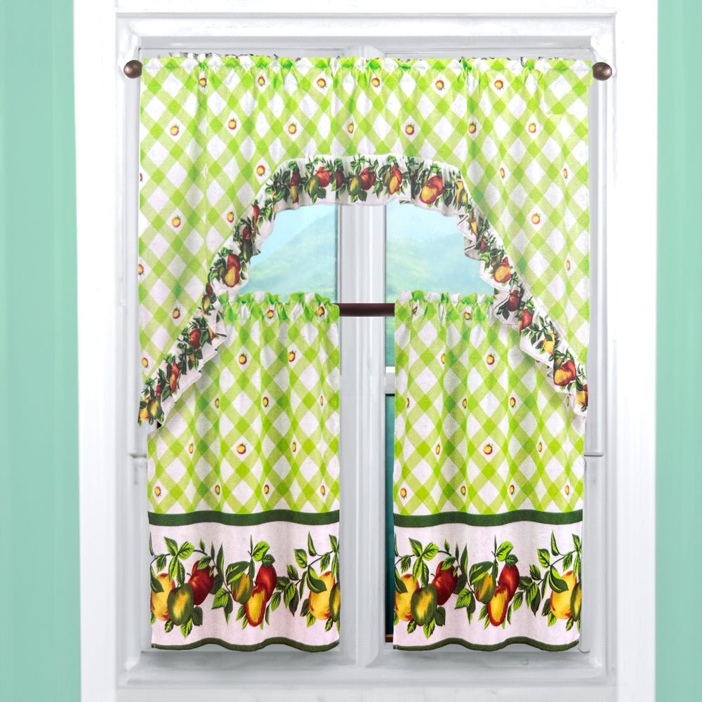 Cortina de Cocina 3 Piezas Rt Designer Estampada Apple - Rt Designer - Titan.com.pa - 196210051502