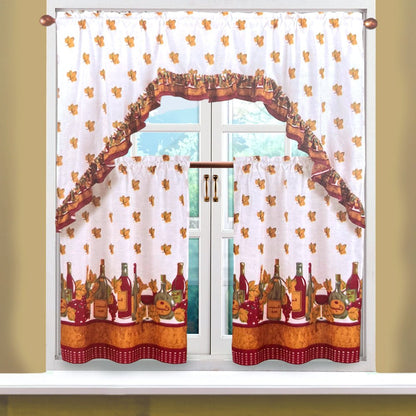 Cortina de Cocina 3 Piezas Rt Designer Estampada Wine - Rt Designer - Titan.com.pa - 845951027740