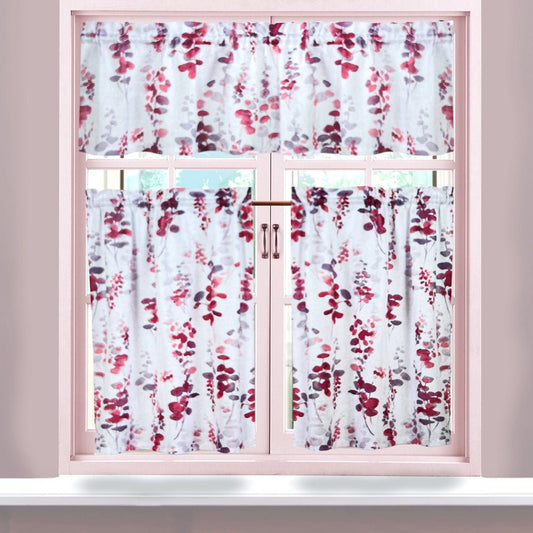Cortina de Cocina Adela Regal Home 56" x 36" / 3 Piezas / Estampada - Berry - Regal Home - Titan.com.pa - 678298338473