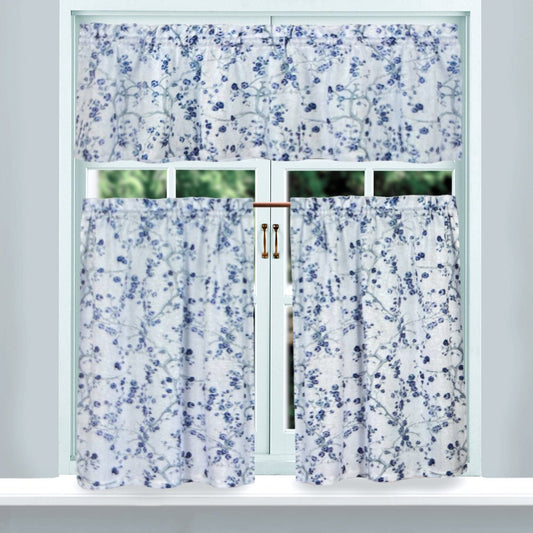 Cortina de Cocina Arlo Regal Home 56" x 36" / 3 Piezas / Estampada - Blue - Regal Home - Titan.com.pa - 678298338381