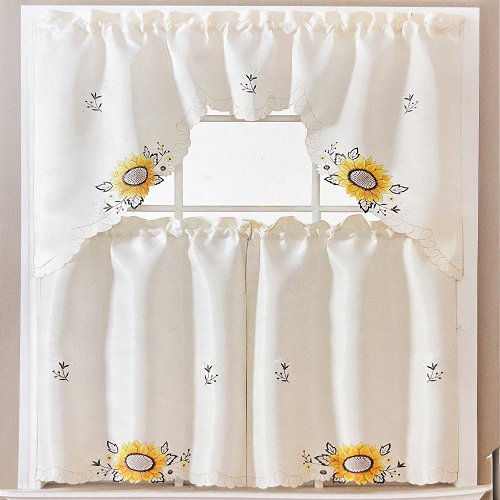Cortina de Cocina RT Designer / Poppy Bordada / Sunflower 3 Piezas - RT Designer - Titan.com.pa - 196210044627