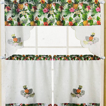 Cortina de Cocina RT Designer / Urban / Bordada Tropical – 3 Piezas - RT Designer - Titan.com.pa - 196210044689