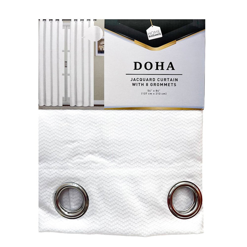 Cortina Doha Home Elegance / White con Aros – 54" x 84" - Home Elegance - Titan.com.pa - 2100000588152