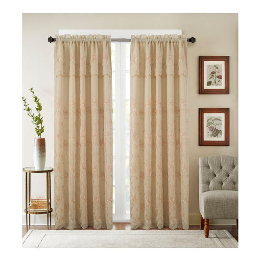 Cortina Durant Bordada Rt Designer de 54'' x 84'' - Dorado