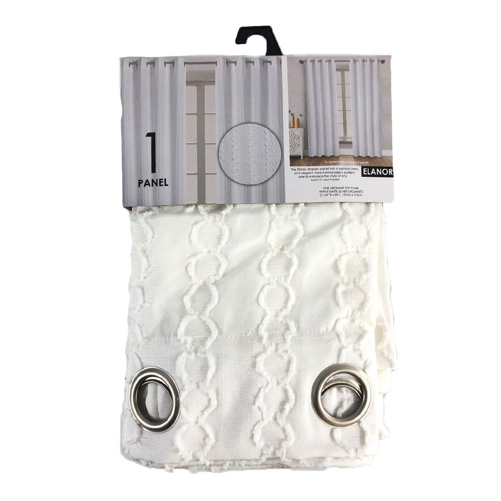Cortina Elanor Popular Bath Con Aros de 54" x 84" - Blanco