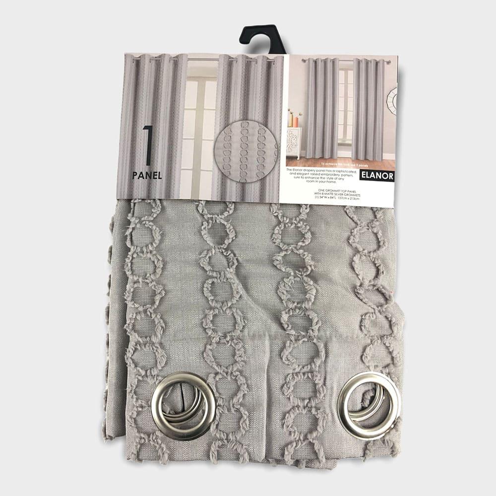 Cortina Elanor Popular Bath Con Aros de 54" x 84" - Gris Claro