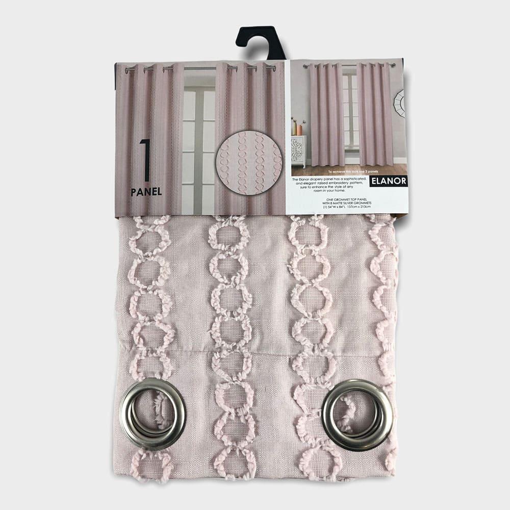Cortina Elanor Popular Bath Con Aros de 54" x 84" - Rosa Claro