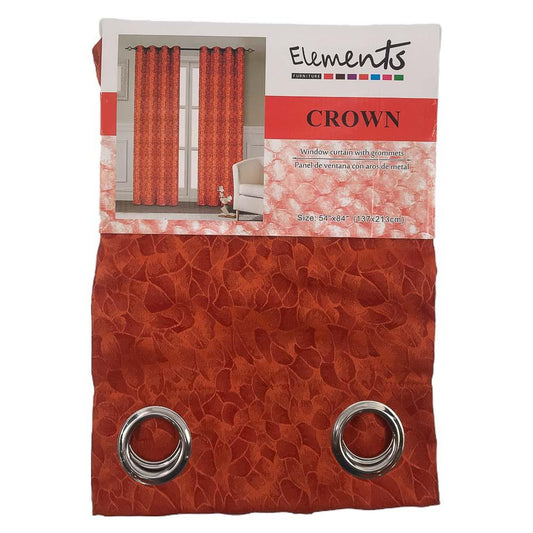 Cortina Elements Furniture Crown Con Aros de Metal 54" x 84" - Naranja