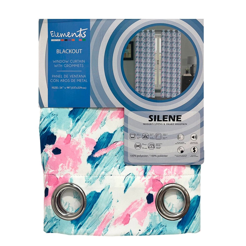 Cortina Elements Silene - Blackout 54 x 90" - Azul con Aros - Elements - Titan.com.pa - 2100000284160