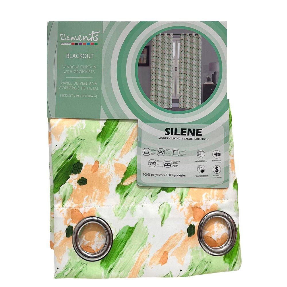 Cortina Elements Silene - Blackout 54 x 90" - Verde Lima con Aros - Elements - Titan.com.pa - 2100000838172