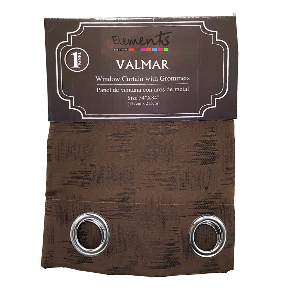 Cortina Elements Valmar Con Aros 54" x 84" - Chocolate