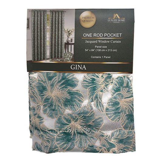 Cortina Gina Luxury Con Rod Pocket 54" x 84" - Verde Menta