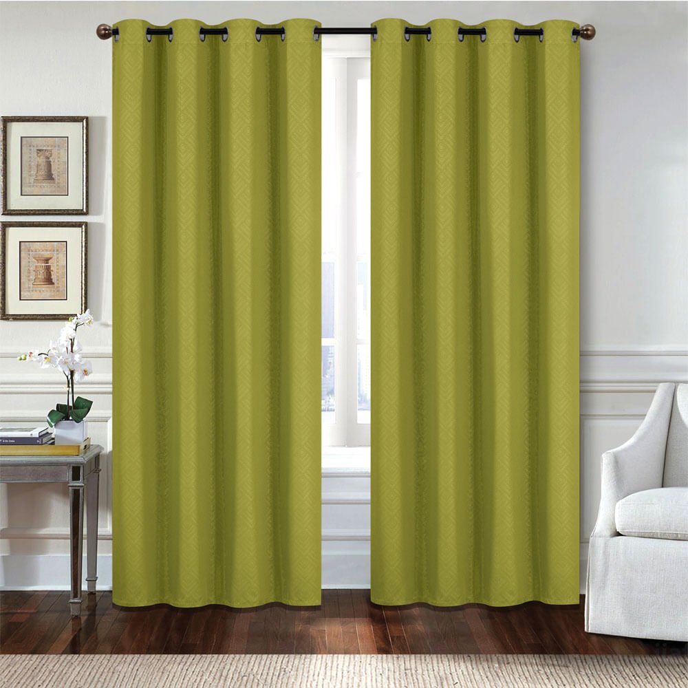 Cortina Home Accents Ambar Blackout Con Aros 54" x 90" - Lima claro