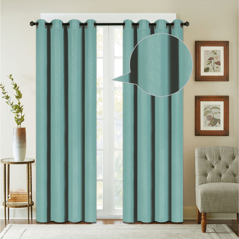 Cortina Home Accents Clara Blackout Con Aros 54" x 90" - Aguamarina oscuro