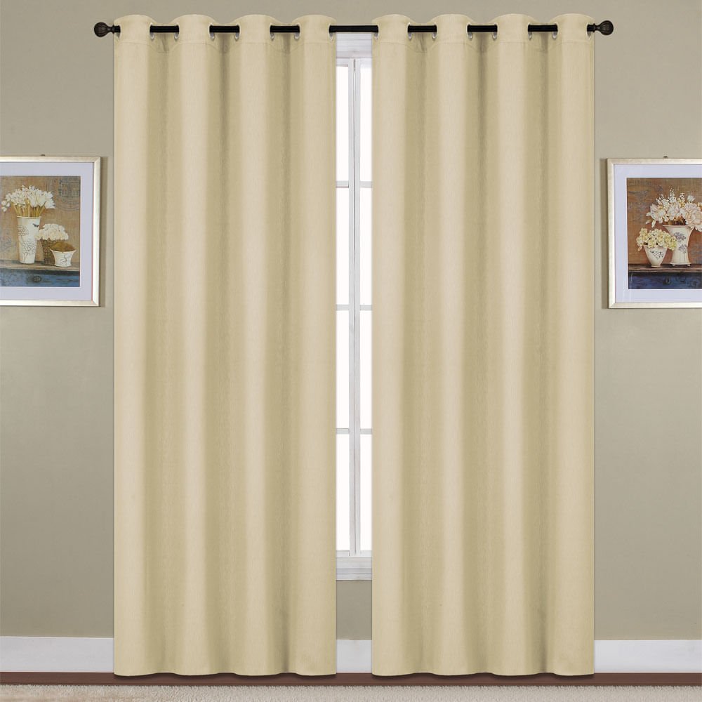 Cortina Home Accents Clara Blackout Con Aros 54" x 90" - Marfil