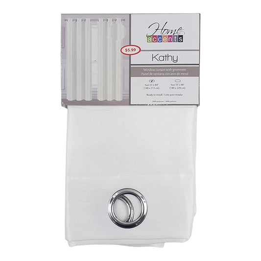 Cortina Home Accents Kathy Con Aros 55" x 84" - Blanco