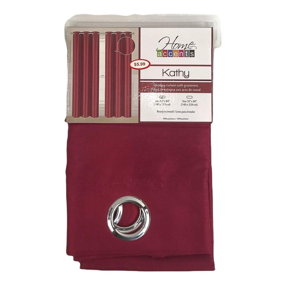 Cortina Home Accents Kathy Con Aros 55" x 84" - Rojo Oscuro