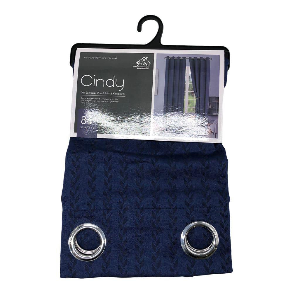 Cortina Home Design Cindy Con Aros 54" x 84" - Azul Marino