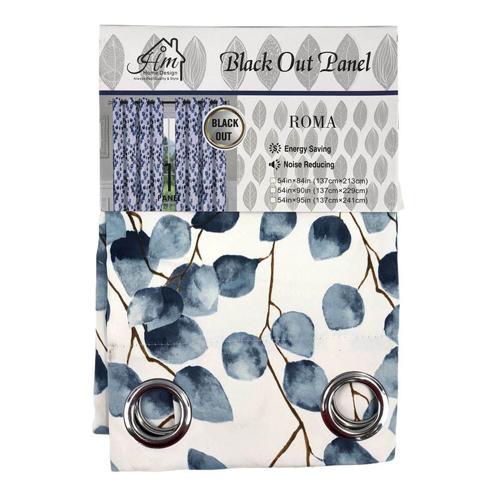 Cortina Home Desing Roma con Aros 54" x 84" - Azul